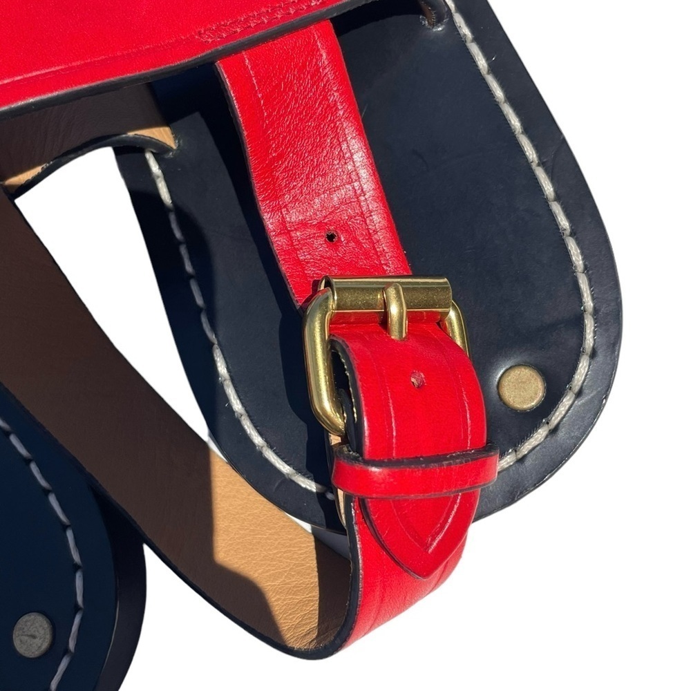 Isabel Marant Jizza Leather Sandals gold buckle red women’s 6 EUR 36 NEW - Picture 6 of 13